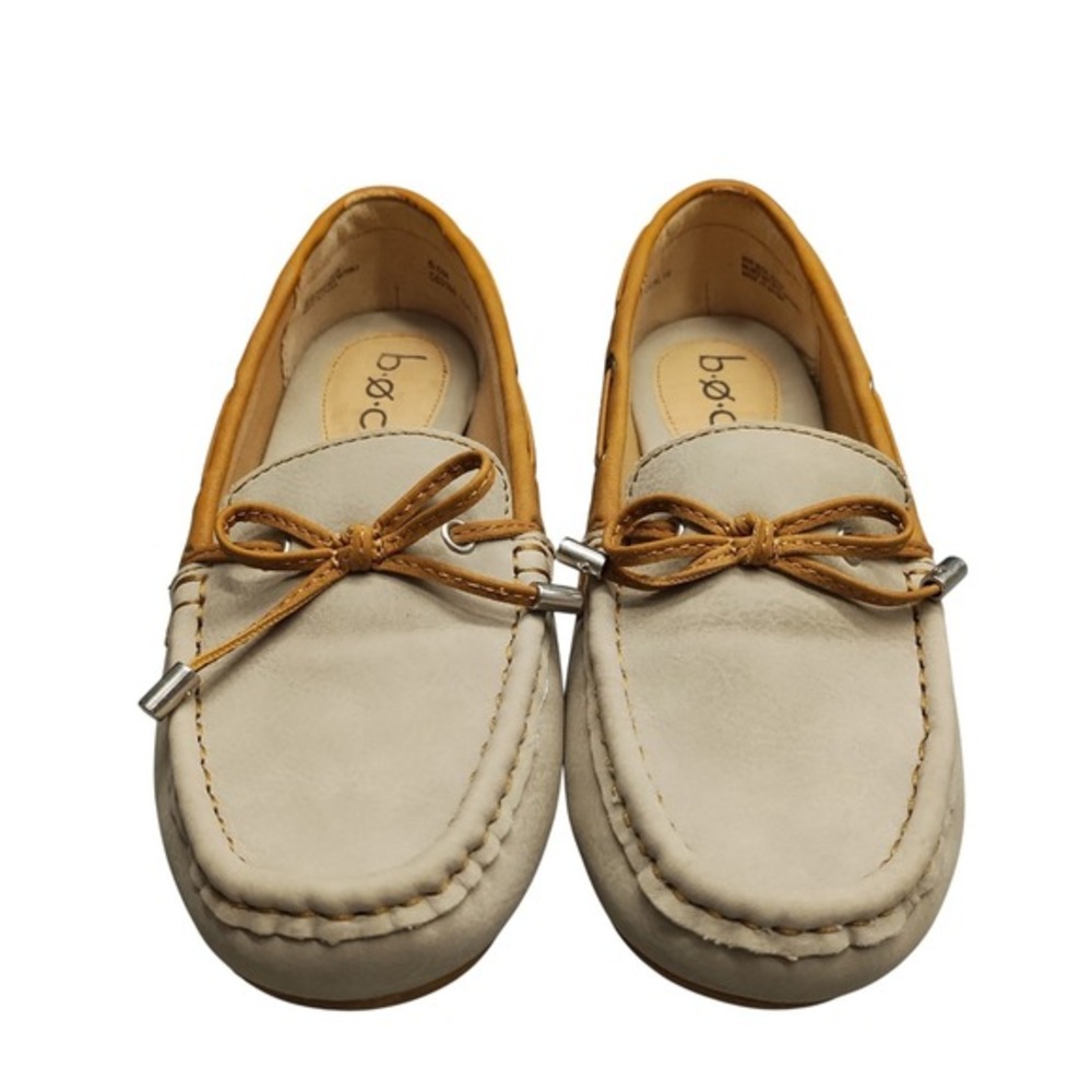 B.O.C. Carolann Boat Shoes Women US 6.5M Gray Brown Arch Support Moc Toe Lace Up